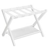 SONGMICS Luggage Rack, Folding Suitcase Stand with Storage Shelf, for