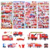 ZMDMAH 4 Sheets of 3D Fire Brigade Stickers Children, Puffy