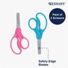 Westcott 5" Hard Handle Kids Scissors, Blunt, Assorted Colors, 2-Pack