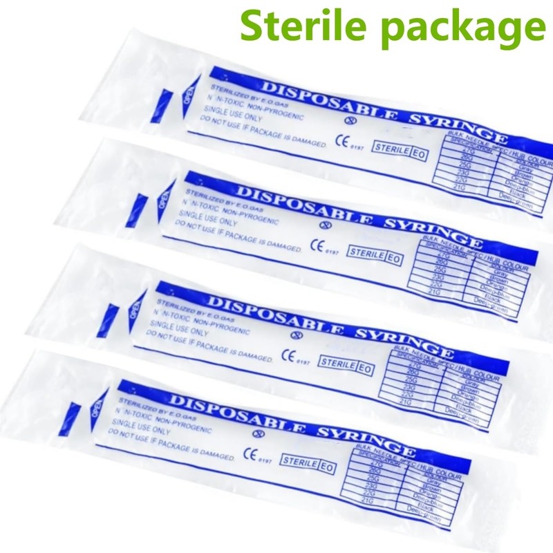 31G 5/16 Inch(8mm) 1/2ml Lab Disposable Syringe with Measurement, Individually
