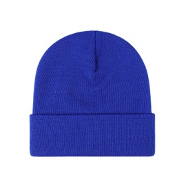 2THESTARS Winter Thermal Black Beanie, Windproof Wool-Blend Unisex Hat, Warmth & Non-Slip Design for Hiking, Skiing - Slate Blue