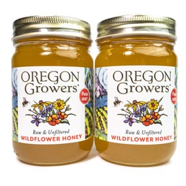 Oregon Growers, Wildflower Honey, Raw, Unfiltered, Unpasteurized, Natural, 18 Ounce (Pack of 2)