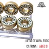 Skate Quarters Baleros Catrina Dorado Blanco ABEC 9 Set de