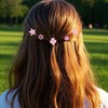 Padorul 20pcs Crystal Rhinestone Mini Flower Hair Clips, Pink Hairpins