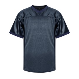 MESOSPERO Blank Football Jerseys for Men,Polyester Plain Football Shirt Pullover Sports Clothing S-3XL Black White Grey (#Blank Navy,X-Large)