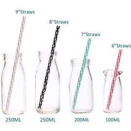 Dakoufish 12 Piece 10 Inch Reusable Plastic Thick Drinking Straws BPA Free Mason Jar Straws Transparent Small Stripe (10inch, Mix 12color)
