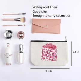 kdxpbpz Country Pink Dolly Theme Makeup Bag Pouch Country Music Lover Gift Western Hat Singer Dolly Fans Gift Stuff Country Song Cosmetic Bag Country Album Bag Country Festival Merchandise