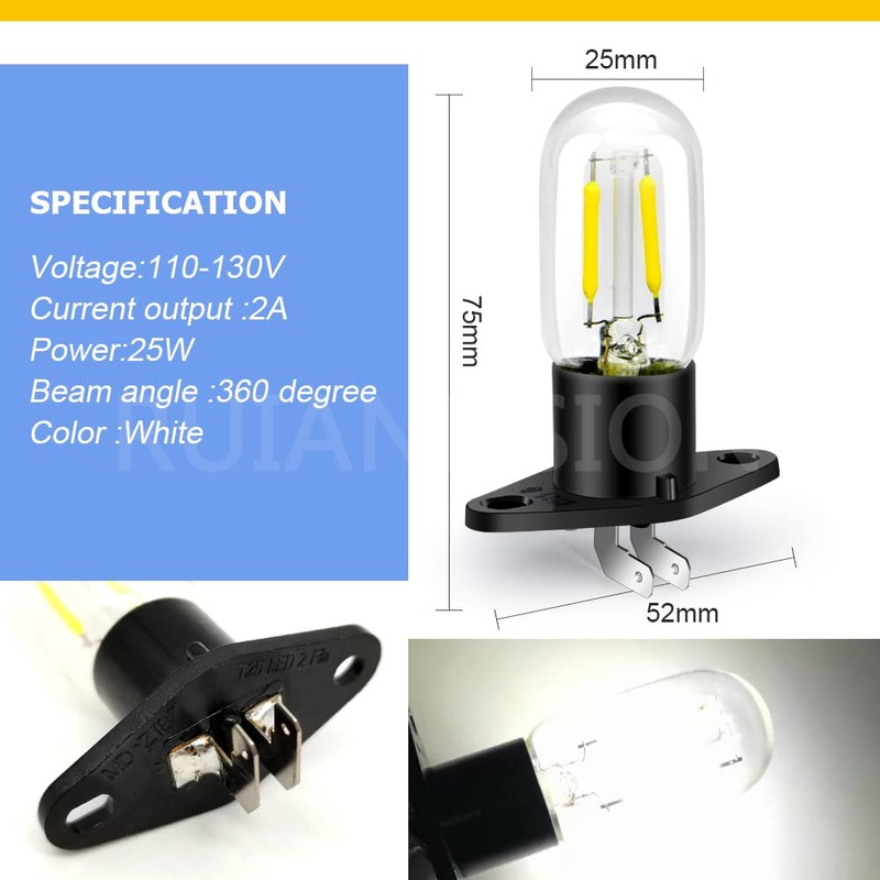 Ruiandsion Microwave Bulb Z187 Base 110V 120V 25W LED Microwave