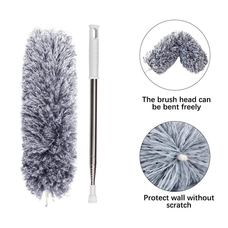 DELUX Microfiber Feather Duster Extendable Duster with 100 inches Extra