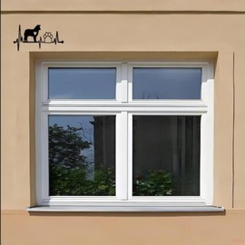 TIZIKJ Autoaufkleber 25Cm(9.8 Inch) Border Collie Auto Aufkleber Black Border Collie Herzschlag Liebe Kardiogramm Aufkleber Border Collie Schwarz Hundepfoten-Abdrcke Aufkleber Auto Sto?stange Lustige Dekor