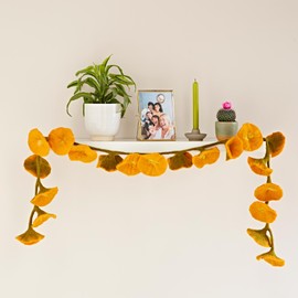 Felt Flower Garland Mustard 160 cm long