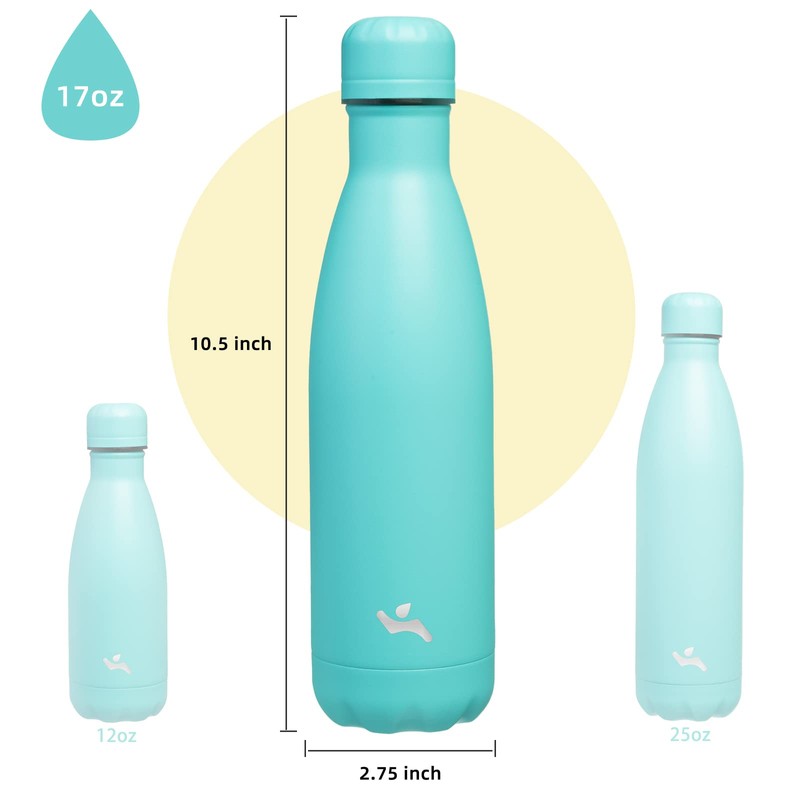Konokyo Botellas de agua de acero inoxidable aisladas de 17