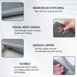 selcouth yyds 2 Pcs Pencil Case Large Capacity,Clear Pencil for Girls Boys Exams(Black/Gray