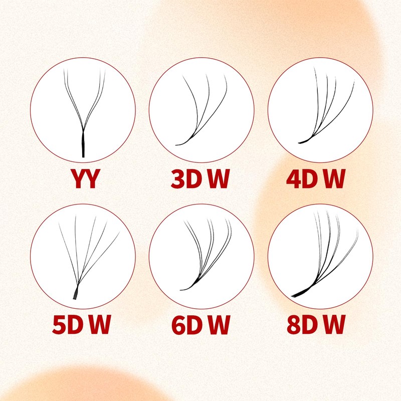Fadvan Volume Eyelashes, 5D W 0.07C Curl, Mixed, 8-12 mm,