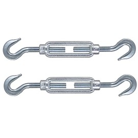 M5 x 70mm Hook Hook Steel Turnbuckles Wire Tensioner Strainer Closed Hook Threaded Hook (Pack of 2)