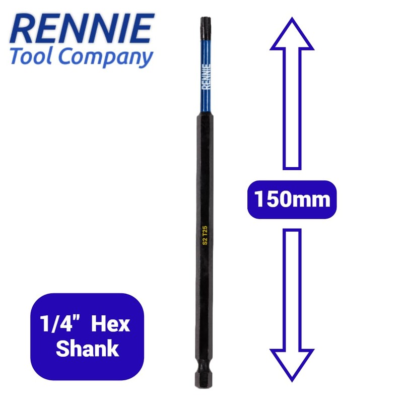 5 x Rennie Tools T25 TX25 Impact Screwdriver Driver Bits