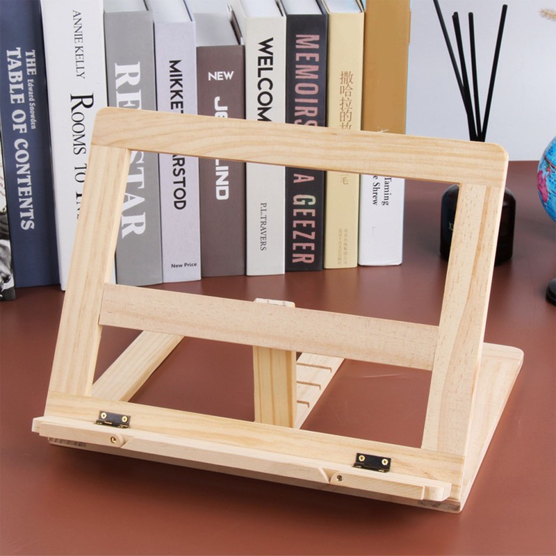 Wooden Book Stand Adjustable Book Holder Reading Stand Recipe Cookbook