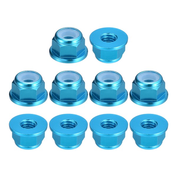 sourcing map Nylon Insert Hex Lock Nuts, 10pcs - M4