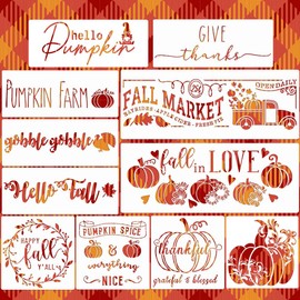 Fall Stencils for Painting on Wood Pumpkin Stencil Autumn Stencil Thanksgiving Thankful Stencils for Porch Wood Signs Door Canvas Fabric