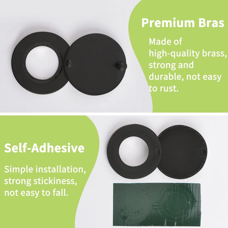 UFURMATE Door Viewer Cover, 2 Pcs Black Brass Security Door