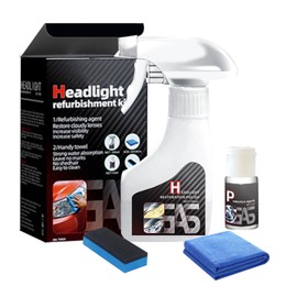 Automotive Headlight Restoration Kit,Oxidized and Yellowed Automotive Headlamps Blurring Enhanced Crystallization Coating Refurbisher,2025 New Headlight Restoration Kit(1Set)