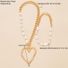 Y2k Heart Necklace for Women Chunky Silver Love Pearl Choker