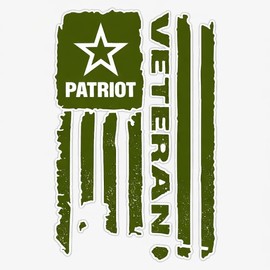 Patriot Veteran Distressed Flag Vinyl Sticker Waterproof Decal Laptop Wall Window Bumper Sticker 5"