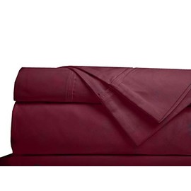 Minor Monkey Bed Sheets - Egyptian Cotton Sheets 1000 Thread Count 4 PC Solid Bed Sheet Set True Luxury Hotel Sheets Fits Up to 17 Inches Deep Pocket Sheets (Cal-King, Burgundy)