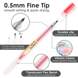 HANKU 28Pcs Colored Bible Pens No Bleed Through,0.5mm Fine Point Smooth Writing Pens,Quick Drying Colored Gel Ink Pen for Journaling,Note Taking,Writing,Office School Supplies,Japanese Stationery