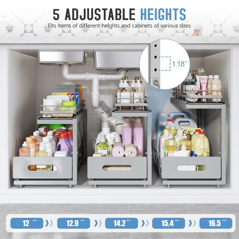 Biboraya 2 Pack 21 in Depth Pull Out Cabinet Storage