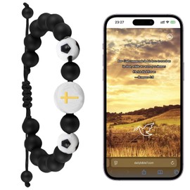 RSKDJSXL Bible Verse Bracelets for Women Men, Daily Bracelet Wearable Christian Bracelet Religious Jewelry Gifts -White (Black)