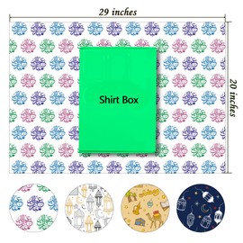 RiukRaiu Eid Mubarak Wrapping Paper for Kids-Ramadan Kareem,Lantern,Mosque, Camel-Islamic Gift Wrap for Eid Al-Fitr - 8 Sheets Folded Flat 20x29 Inches,Easy To Store