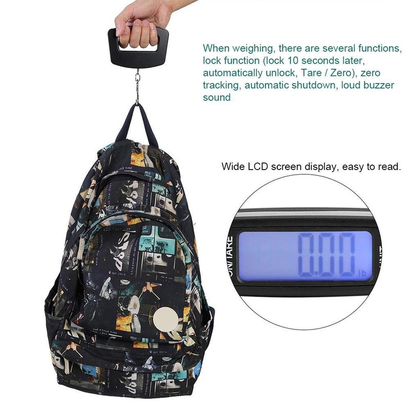 50kg/10g Mini LCD Digital Hanging Luggage Scales Fishing Hunting Weight