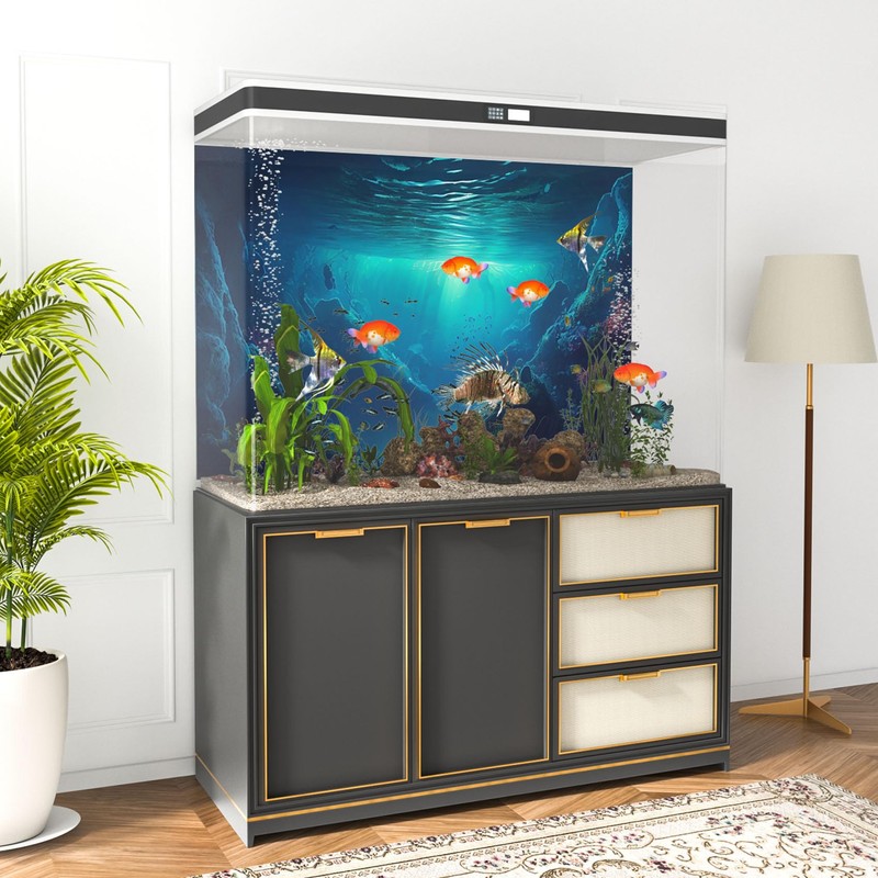 MIRRORANG 120 x 46 cm Tropical Fish Tank Poster Background