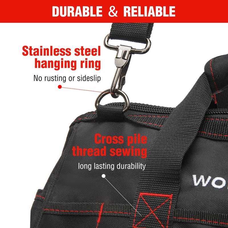 WORKPRO 16-inch Close Top Wide Mouth Tool Storage Bag with
