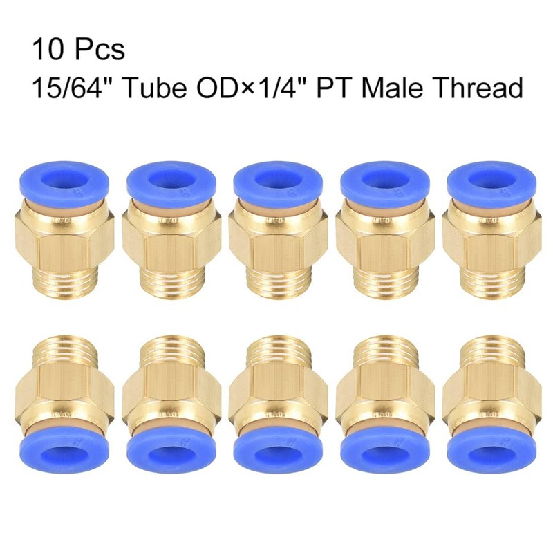 TA-VIGOR 6mm Pneumatic Push to Connect Fittings, 1/4" PT Male