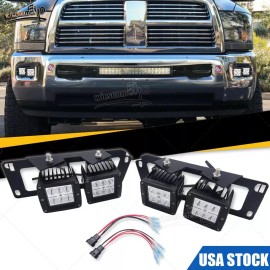 WSAYS Fit 2010-2019 Dodge Ram 2500/3500 24W Bumper Dual Fog Light Pods + Wiring Kit