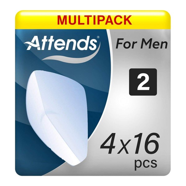 Attends GmbH For Men 2 Incontinence Pad for Very Light Bladder Weakness (4 x 16)