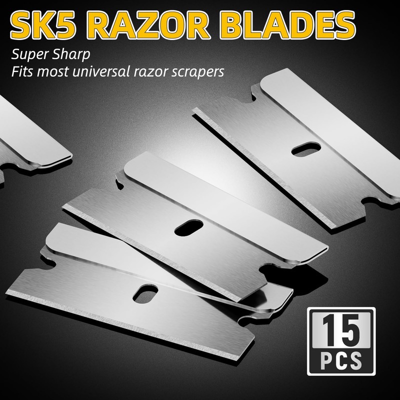 DIYSELF 1 Pack Razor Blade Scraper, Glass Scraper with Extra