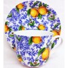 Italian Lemons Breakfast Cup & Saucer Fine Bone China Large