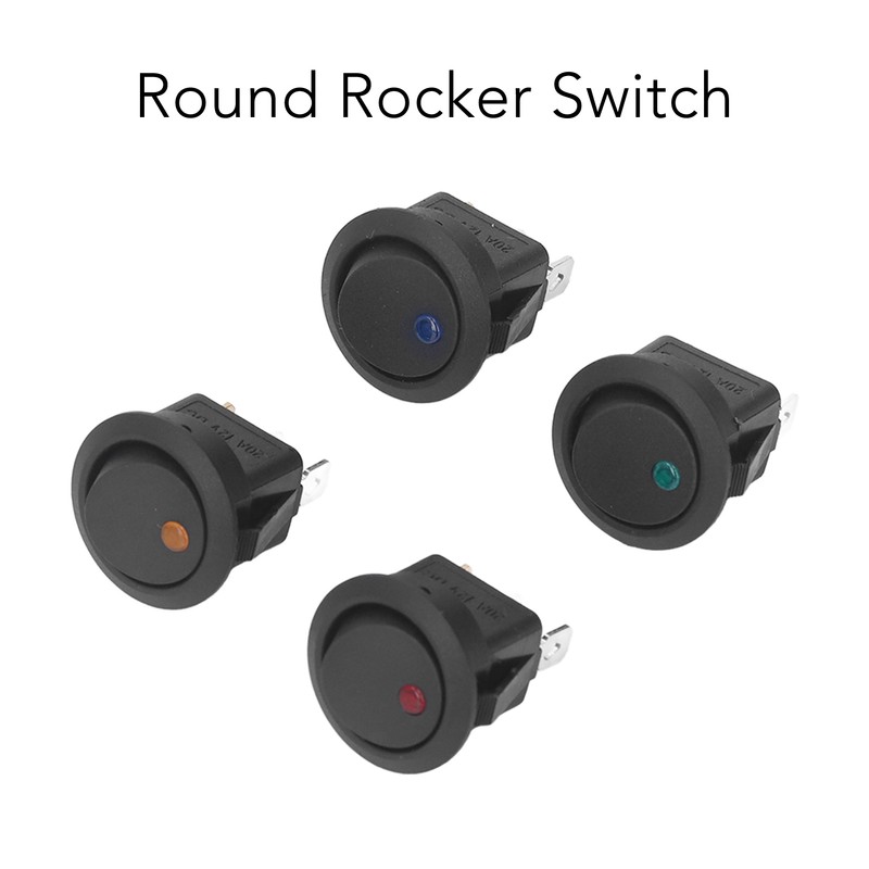 20Pcs 12V Round Rocker Switch LED Light 3 Pin 2