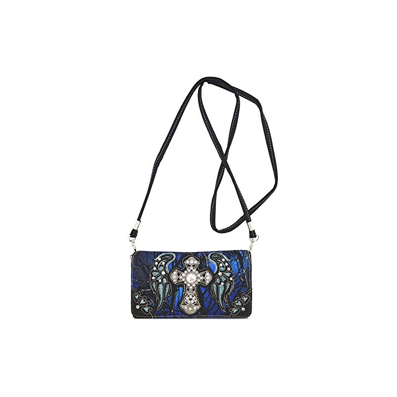 Western Camouflage Cross Wings Country Purse Single Shoulder Bags Clutch