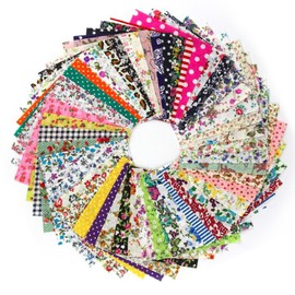 50 Pcs Cotton Fabrics Bundles - Quilting Fabric Squares Patchwork Fabric Bundles - Sewing Material Sewing Fabric - Floral Fabric for Artcraft Sewing Fabric Cotton Patchwork Squares Precut DIY Sewing