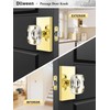 Dllween Crystal Door Knob, Glass Gold Door Knob Interior, Polished