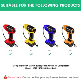 12V Charger for 1745 9475 Bullseye Tire Inflator Compatible with EMSON 1745 9475 2441 2442 2443 Bullseye Pro Tire Inflator Air Compressor Power Supply Adapter