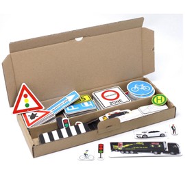 WISSNER Magnetic Traffic Signs - 124-Piece Road Sign Learning Set for Children Made of MAG-Pap, Made in Germany, Game Traffic Signs for Children