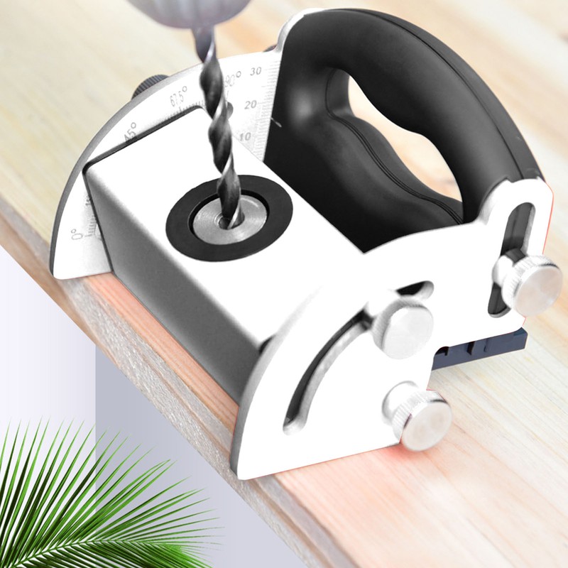 Woodworking Hole Locator Aluminum Alloy Adjustable 0‑90° Clear Scale Guide