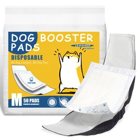 LeapSheep Dog Diaper Liners Pee Pads for Male and Female Dogs, Dog Period Pads, Super Soft Absorbtion Dog Booster Pads Fits Belly Bands, Wraps and Washable Dog Diapers Female (M, 20)