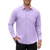 HISDERN Mens Dress Shirts Long Sleeve Purple Button Down Dark