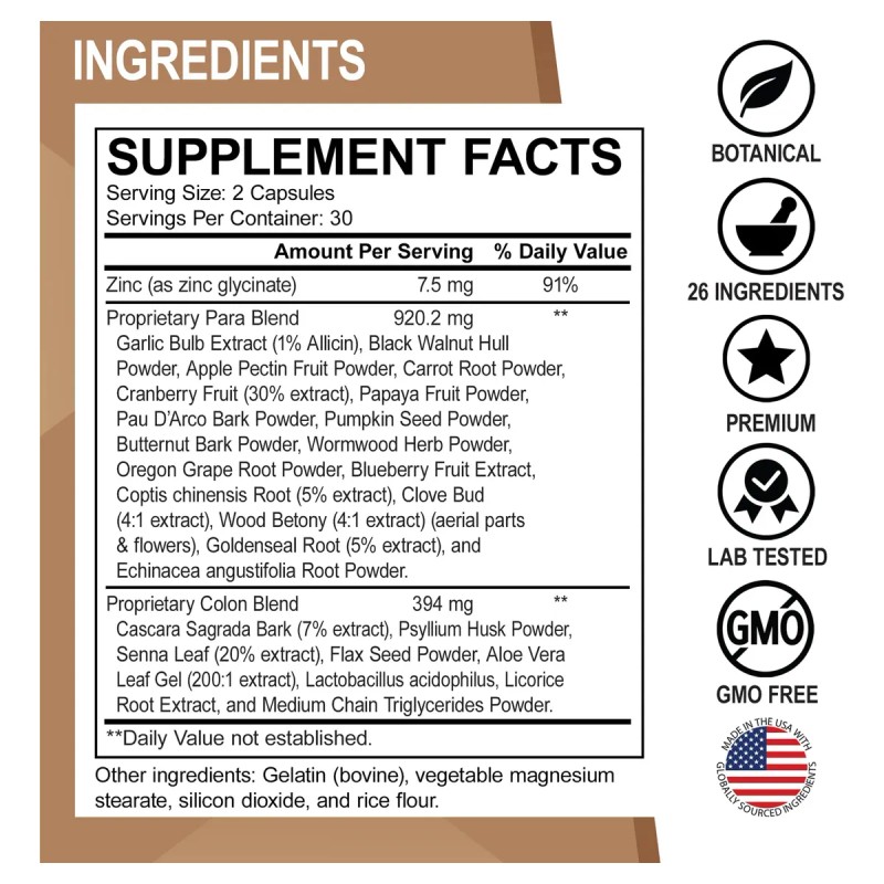 Dr. Bo Pastillas Detox Colon Natural 60 Cápsulas